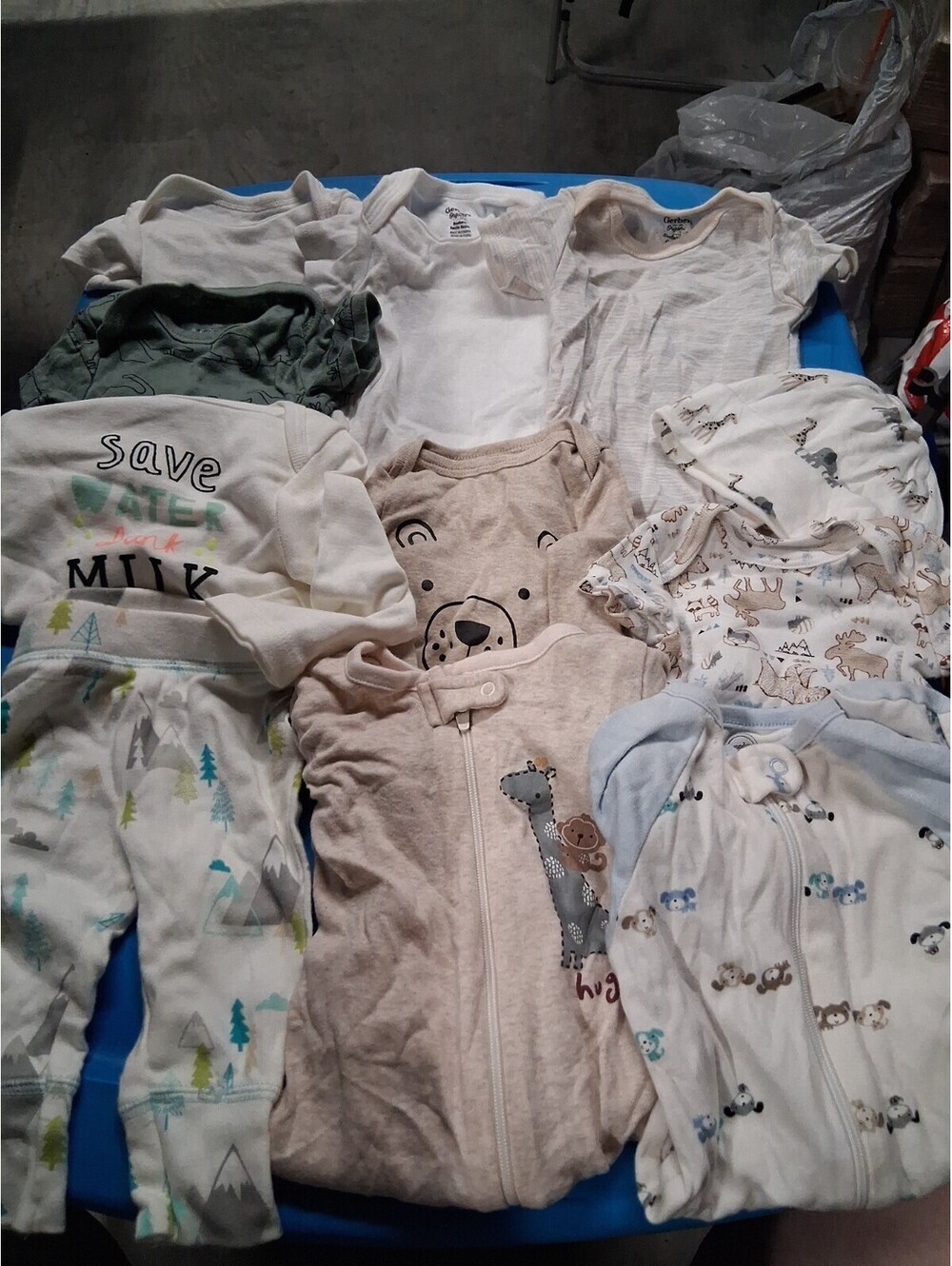 Newborn Baby Boy Clothing Lot - 11 Pcs Gerber Organic In Mix H2